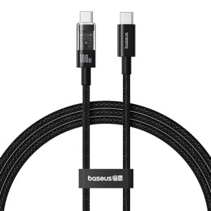 Cablu de date / adaptor Baseus Gem, USB-C Male la USB-C Male, 1 m, 100W, Black