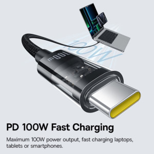 Baseus Gem, USB-C Male la USB-C Male, 100W, 2 m, Black