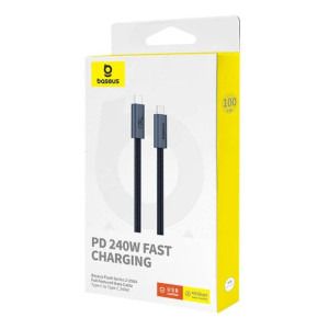 Baseus Flash Series 2, USB-C Male la USB-C Male, 1 m, 240W, Black