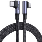 Cablu de date / adaptor Ugreen US335, USB-C Male la USB-C Male, Angled, 100 W, 1 m, Black
