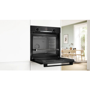 Bosch HBA554EB3, Electric, 71 L, Autocuratare hidrolitica, EcoClean Direct, 3D HotAir, HotAir Gentle, Grill, Clasa A+, Negru