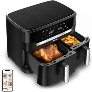Tefal Friteuza cu aer cald Dual Easy Fry XXL EY9428E0, 2700W, 6.5 L + 4.5L, Negru