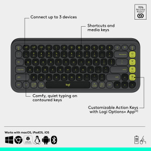 Logitech Pop Icon Combo, Bluetooth, Graphite