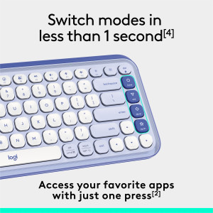 Logitech Pop Icon Keys, Bluetooth, Lilac