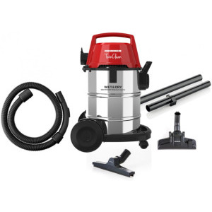 Aspirator Heinner HVC-MWD1400RD, cu sac, 1400W, 6L, Inox/Rosu