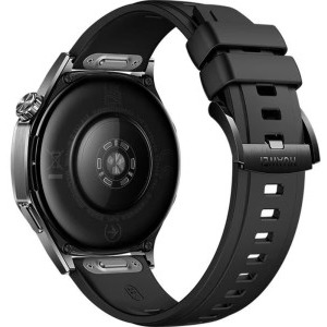 Huawei Watch GT 5, 46mm Deep Tarnish Stainless Steel, curea Black Fluoroelastomer
