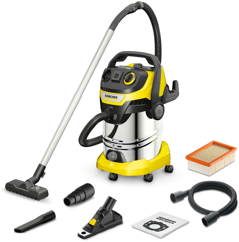 Aspirator Karcher WD 6 P S V-30/6/22/T, cu sac, 1300W, 30L, Galben/Negru/Argintiu