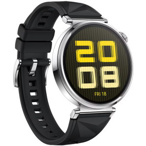 Huawei Watch GT 5, 41mm Tarnish Stainless Steel, curea Black Fluoroelastomer