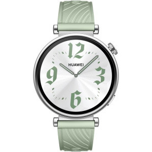 Huawei Watch GT 4, 41mm Stainless Steel, curea Green Fluoroelastomer