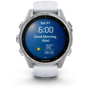 Garmin Fenix 8, 43mm Silver, Whitestone Silicone