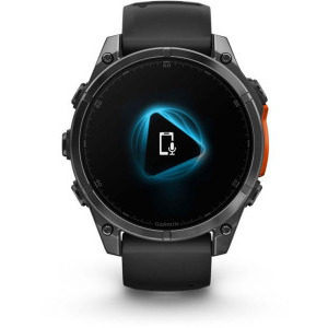 Garmin Fenix 8, 47mm Slate Gray, Black Silicone
