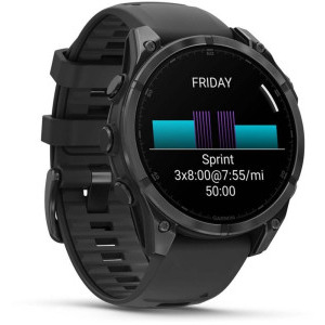 Garmin Fenix 8, 47mm Slate Gray, Black Silicone