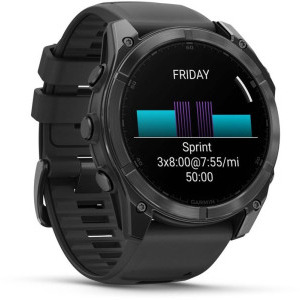 Garmin Fenix 8, 51mm Slate Gray, Black Silicone