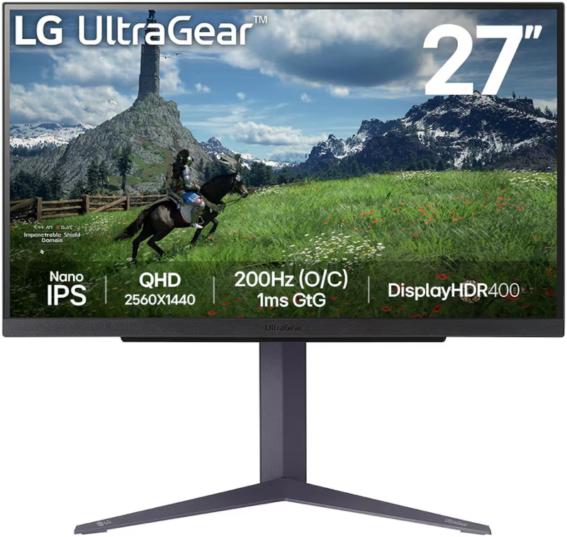 Monitor LED LG Gaming UltraGear 27GS85Q-B 27 inch QHD IPS 1 ms 200 Hz HDR FreeSync & G-Sync Compatible