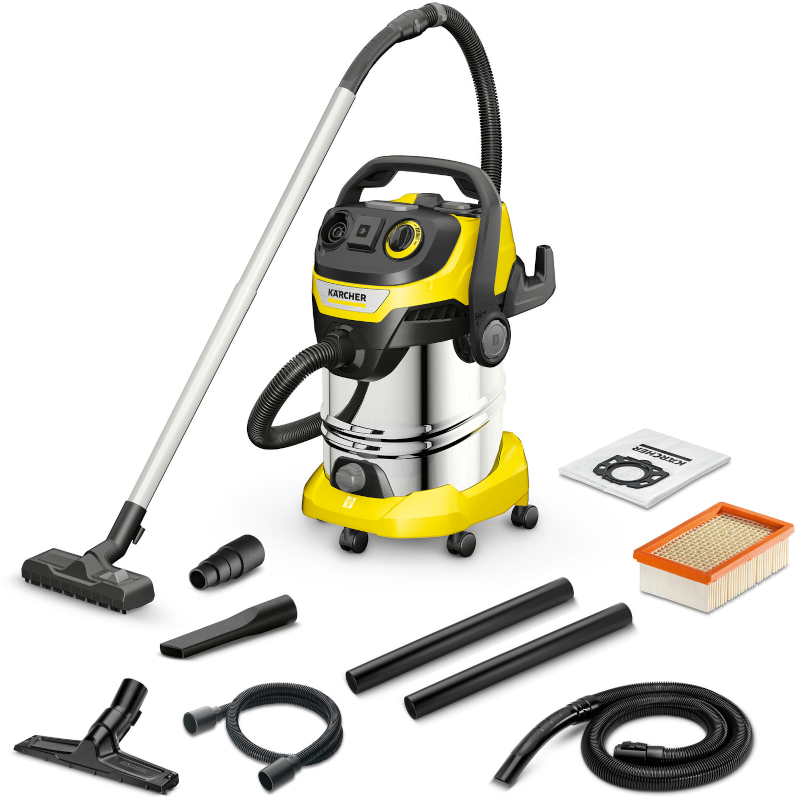 Aspirator Karcher WD 6 P S V-30/8/22/T, Aspirator cu sac, 1300W, 30L, Galben/Negru/Argintiu