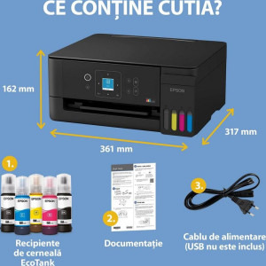 Epson EcoTank L3360, InkJet CISS, Color, Format A4, Wi-Fi