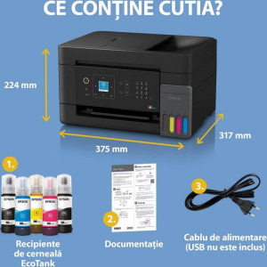 Epson EcoTank L5390, InkJet CISS, Color, Format A4, Retea, Wi-Fi, Fax