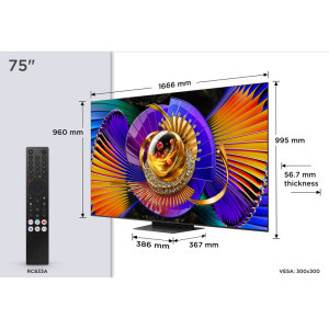 TCL Smart TV SQD-MiniLed 75C7L Seria C7L 189cm 4K UHD HDR