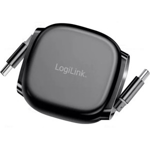 Logilink CU0500 USB-C Male la USB-C Male, 60 W, Retractabil, 1 m, Black