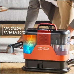 Rowenta Clean It Hot & Cold IN7011F0, cu spalare, 1150W, 1.5L, Portocaliu/Gri