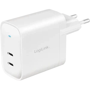 Logilink PA0282, 2x USB-C, Quick Charge 40 W, GaN, White