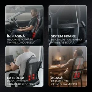iHunt Aparat de masaj pentru spate BackMaster Shiatsu, Incalzire