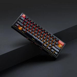 QwertyKey 61 Pro Fallout RGB Black Tactil Prelubrifiat V2 Switch Mecanica