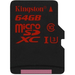 Kingston Micro SDXC 64GB Clasa 10, UHS-I U3