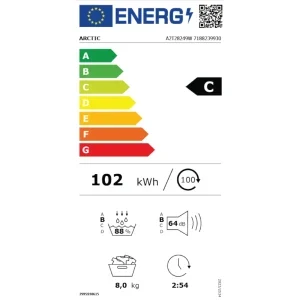 Arctic A2T28249W, Pompa de caldura, 8 kg, Clasa C, Silent Inverter, Aqua Surf, Alb