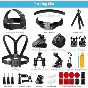 Accesoriu Camere video AKASO Kit accesorii 14 in 1 SYZ0014 Black