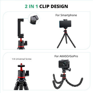 AKASO 2-in-1 Selfie Stick + Trepied flexibil SYAC0117 Black