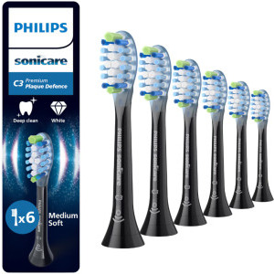 Philips Sonicare Rezerve periuta de dinti electrica Premium Plaque Defence HX9046/88 Negru, 6 buc