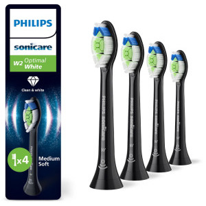Philips Sonicare Rezerve periuta de dinti electrica Optimal White HX6064/88 Negru, 4 buc