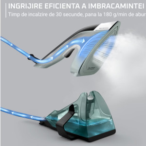 Tefal Aparat de calcat vertical cu abur Duo Power JF4031E0, 1700W, 25g/min, Verde/Negru