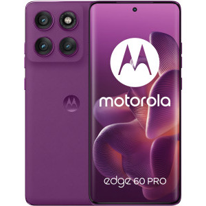 Smartphone Motorola Edge 60 Pro, OLED, 512GB, 12GB RAM, Dual SIM, 5G, 3x 50MP AI Cam, Baterie 6000 mAh, incarcare TurboPower 90W, Sparkling Grape