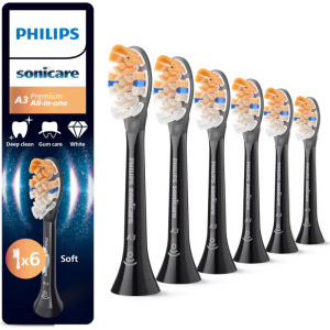 Philips Sonicare Rezerve periuta de dinti electrica Premium All-in-One HX9096/88 Negru, 6 buc