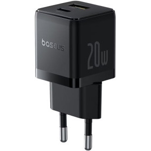 Incarcator retea Baseus Palm, 1x USB-C, 1x USB, Quick Charge 20 W, Black