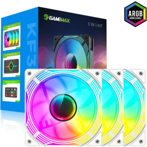 Gamemax KF300 ARGB PWM 120mm White Three Fan Pack