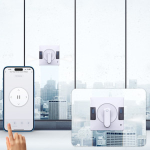 Tellur Robot curatare geamuri WiFi RWC02, 2 rezervoare de apa, anti cadere, Alb