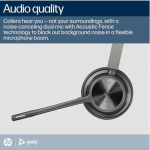 HP On-Ear, Poly Voyager 4320 UC, Bluetooth 5.1, Noise Cancelling, Multipoint, autonomie 24h, Black + Cablu USB