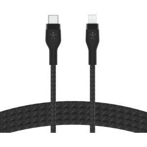 Belkin BoostCharge USB-C Male la Lightning Male, braided silicone 2m, Black