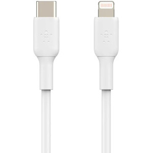 Cablu de date / adaptor Belkin BoostCharge USB-C Male la Lightning Male, 1m, White
