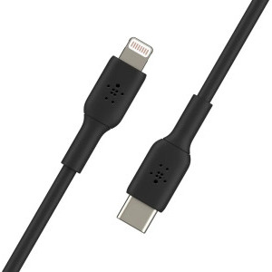 Belkin BoostCharge USB-C Male la Lightning Male, 1m, Black