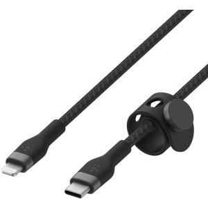 Belkin BoostCharge Braided Silicone USB-C Male la Lightning Male, 1m, Black