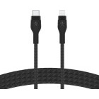 Cablu de date / adaptor Belkin BoostCharge Braided Silicone USB-C Male la Lightning Male, 1m, Black