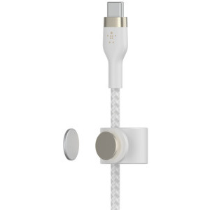 Belkin BoostCharge Braided Silicone USB-C Male la Lightning Male, 1m, White