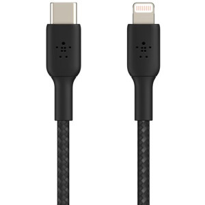Belkin BoostCharge Braided, USB-C Male la Lightning Male, 2m, Black