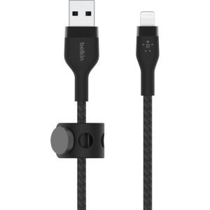Belkin BoostCharge Pro Flex, USB Male la Lightning Male, 1m, Black