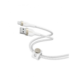 Belkin BoostCharge Pro Flex, USB Male la Lightning Male, 1m, White