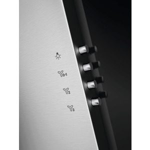 Electrolux decorativa LFV326Y, Putere de absorbtie 600 m3/h, 3 trepte, ExtractionTech Plus, 60 cm, Clasa C, Negru/Inox